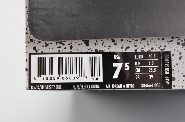Air Jordan 6 Retro “University Blue” mens 384664-006