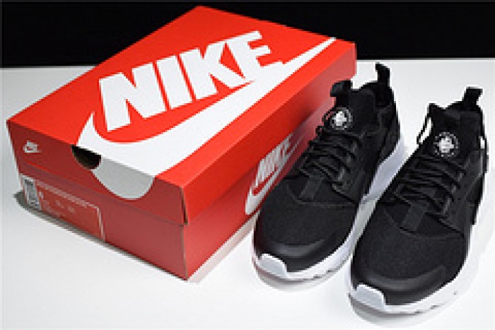NIKE Mens Huarache Run Ultra Running Shoes Black/White 819685-016