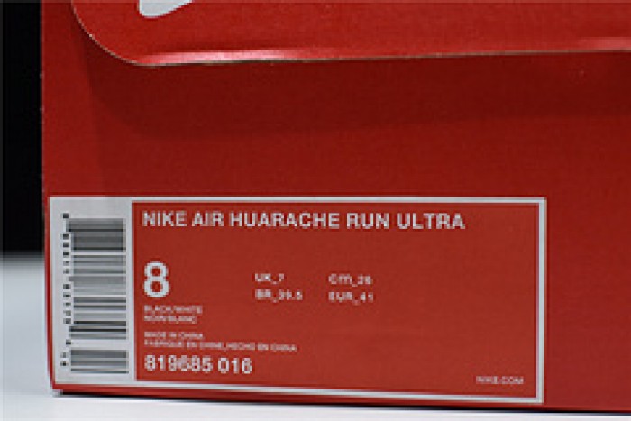NIKE Mens Huarache Run Ultra Running Shoes Black/White 819685-016