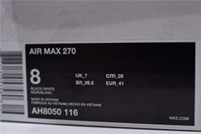 Nike Air Max 270 Mens Casual Shoes Black/Anthracite/White ah8050-116