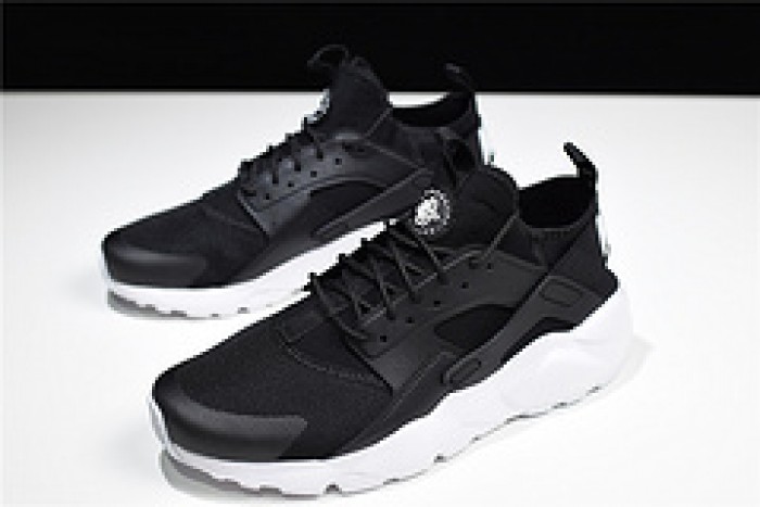 NIKE Mens Huarache Run Ultra Running Shoes Black/White 819685-016